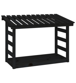 Support pour bois de chauffage Noir 108x64,5x78 cm Bois de pin