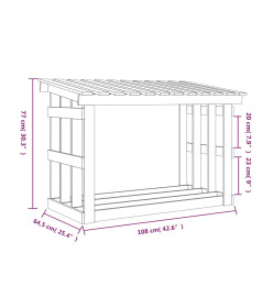 Support pour bois de chauffage Blanc 108x64,5x77 cm Bois de pin