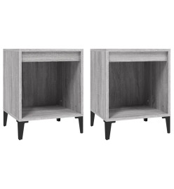 Tables de chevet 2 pcs Sonoma gris 40x35x50 cm