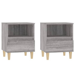 Tables de chevet 2 pcs Sonoma gris 40x35x50 cm