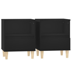 Tables de chevet 2 pcs Noir 40x35x50 cm