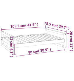 Lit pour chien 105,5x75,5x28 cm Bois de pin solide