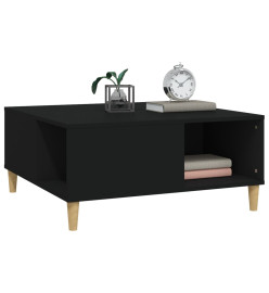 Table basse noir 80x80x36,5 cm bois d'ingénierie