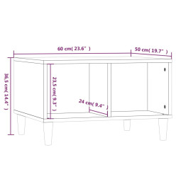 Table basse Blanc brillant 60x50x36,5 cm Bois d'ingénierie