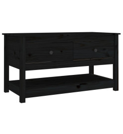 Table basse Noir 102x49x55 cm Bois massif de pin