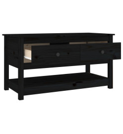 Table basse Noir 102x49x55 cm Bois massif de pin