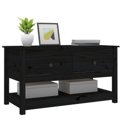 Table basse Noir 102x49x55 cm Bois massif de pin