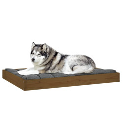 Lit pour chien Marron miel 101,5x74x9 cm Bois de pin solide