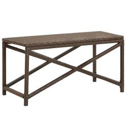 Banc de jardin 80 cm Résine tressée Marron
