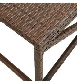 Banc de jardin 80 cm Résine tressée Marron