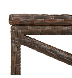 Banc de jardin 80 cm Résine tressée Marron