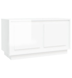 Meuble TV blanc brillant 80x35x45 cm bois d'ingénierie