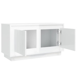 Meuble TV blanc brillant 80x35x45 cm bois d'ingénierie