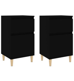 Tables de chevet 2 pcs noir 40x35x70 cm