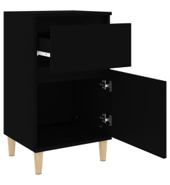 Tables de chevet 2 pcs noir 40x35x70 cm