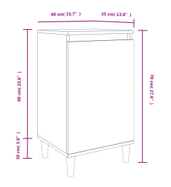 Table de chevet gris béton 40x35x70 cm bois d'ingénierie