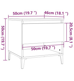 Tables d'appoint 2 pcs Noir 50x46x50 cm Bois d’ingénierie