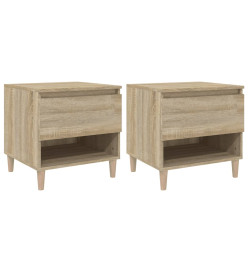 Tables de chevet 2pcs Chêne sonoma 50x46x50cm Bois d’ingénierie