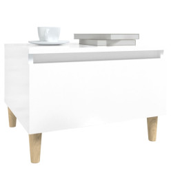 Tables d'appoint 2pcs Blanc brillant 50x46x35cm Bois ingénierie