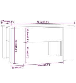 Table basse Chêne marron 79x49x41 cm Bois d'ingénierie