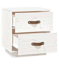 Tables de chevet 2 pcs Blanc 40x34x45 cm Bois de pin massif