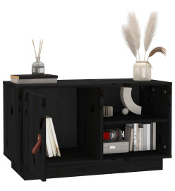 Meuble TV Noir 70x34x40 cm Bois de pin massif