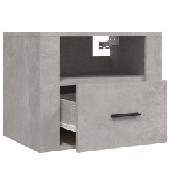 Table de chevet murale Gris béton 50x36x40 cm