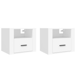 Tables de chevet murales 2 pcs Blanc 50x36x40 cm