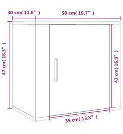 Table de chevet murale Chêne fumé 50x30x47 cm