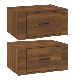 Tables de chevet murales 2 pcs Chêne marron 50x36x25 cm