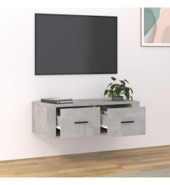 Meuble TV suspendu Gris béton 80x36x25 cm Bois d'ingénierie