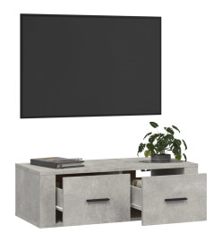 Meuble TV suspendu Gris béton 80x36x25 cm Bois d'ingénierie