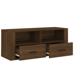 Meuble TV Chêne marron 100x35x40 cm Bois d'ingénierie