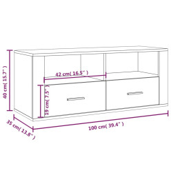 Meuble TV Blanc 100x35x40 cm Bois d'ingénierie