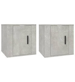 Meubles TV muraux 2 pcs Gris béton 40x34,5x40 cm