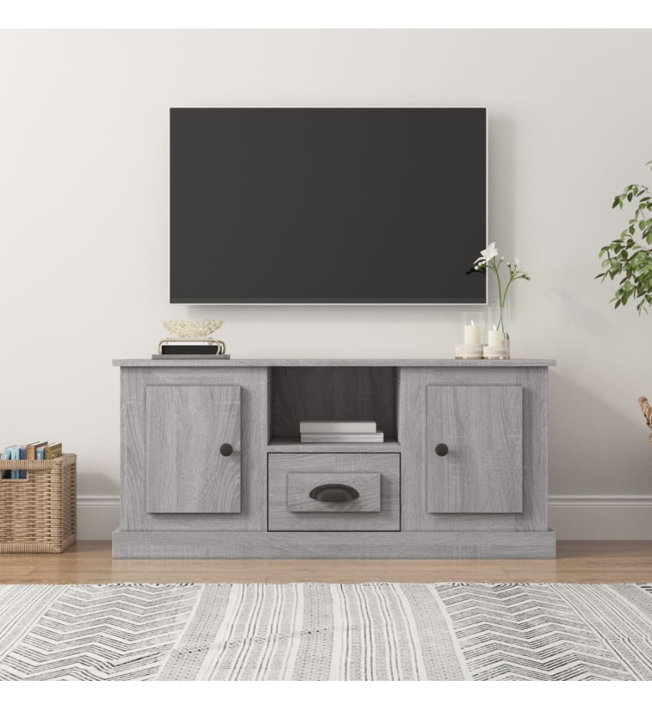 Meuble TV sonoma gris 100x35,5x45 cm bois d'ingénierie