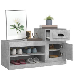 Armoire à chaussures gris béton 100x42x60 cm bois d'ingénierie