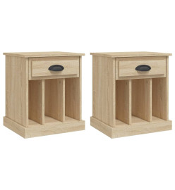 Tables de chevet 2 pcs chêne sonoma 43x36x50 cm