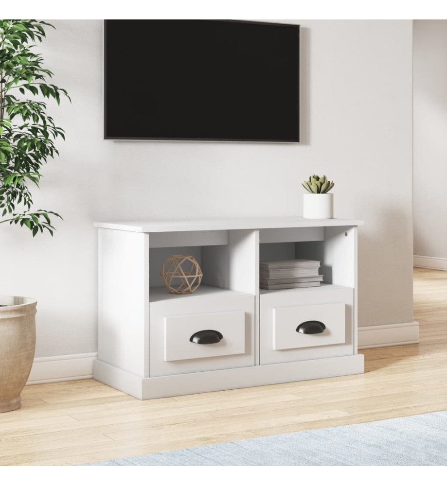 Meuble TV blanc 80x35x50 cm bois d'ingénierie