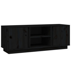 Meuble TV Noir 110x35x40,5 cm Bois de pin massif