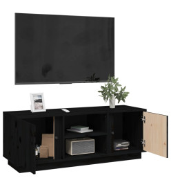 Meuble TV Noir 110x35x40,5 cm Bois de pin massif