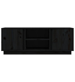 Meuble TV Noir 110x35x40,5 cm Bois de pin massif