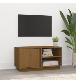 Meuble TV Marron miel 80x35x40,5 cm Bois de pin massif