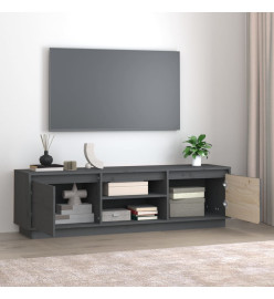 Meuble TV Gris 140x35x40 cm Bois de pin massif