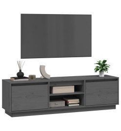 Meuble TV Gris 140x35x40 cm Bois de pin massif