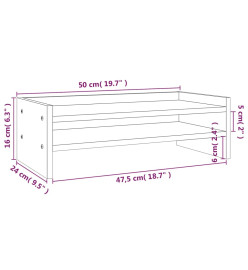 Support de moniteur Marron miel 50x24x16 cm Bois de pin solide