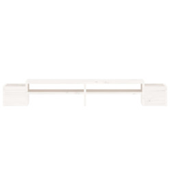 Support de moniteur Blanc 100x27,5x15 cm Bois de pin solide