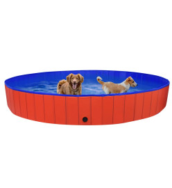 Piscine pliable pour chiens Rouge 300x40 cm PVC