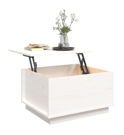 Table basse Blanc 60x50x35 cm Bois massif de pin