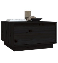 Table basse Noir 55x56x32 cm Bois massif de pin